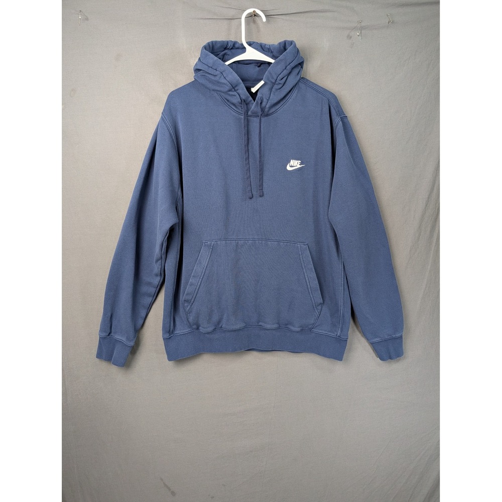 Nike Mens Club Fleece Pullover Hoodie Blue BV2654-410 Size L